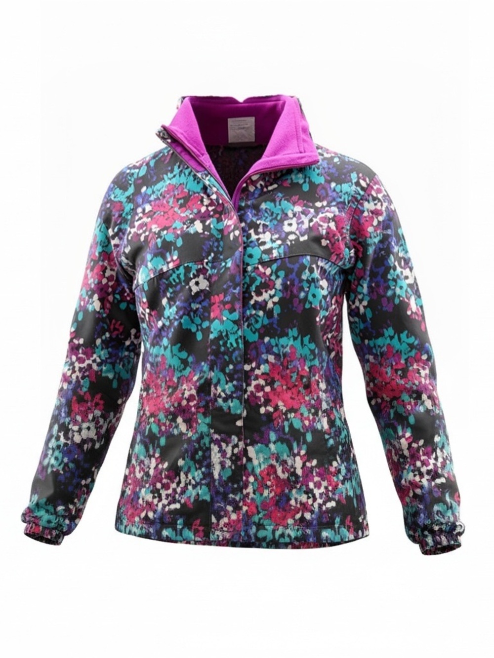 Columbia Kids Floral Utility Jacket in Black, Magenta & Teal